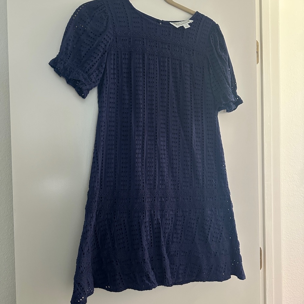 Sail to Sable Navy Shortsleeved Eyelet Sundress - Size XS